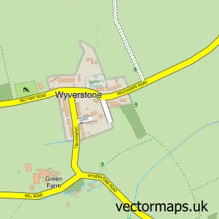 Street map sample of Wyverstone, Suffolk