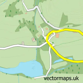 Street map sample of Y Fan, Powys