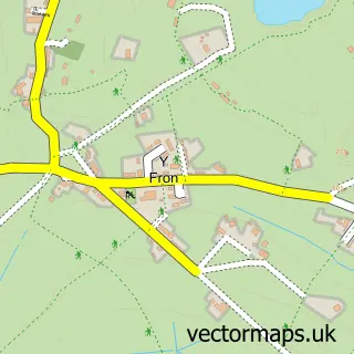 Street map sample of Y Fron, Gwynedd