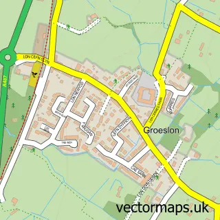 Street map sample of Y Groeslon, Gwynedd