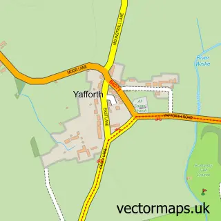 Street map sample of Yafforth, North Yorkshire