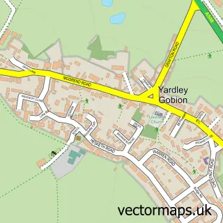 Street map sample of Yardley Gobion, Northamptonshire