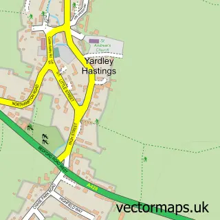 Street map sample of Yardley Hastings, Northamptonshire