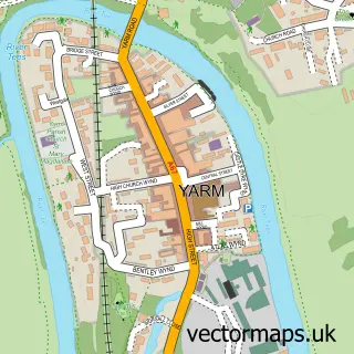 Street map sample of Yarm, North Yorkshire