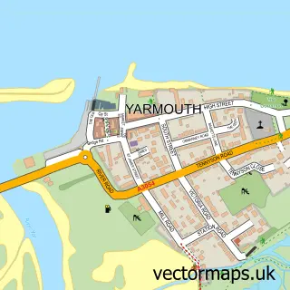 Street map sample of Yarmouth, Isle of Wight