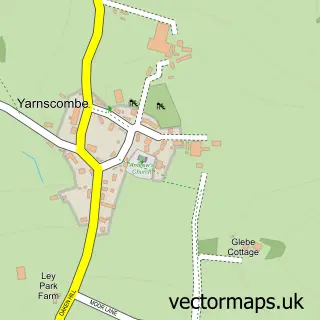 Street map sample of Yarnscombe, Devon