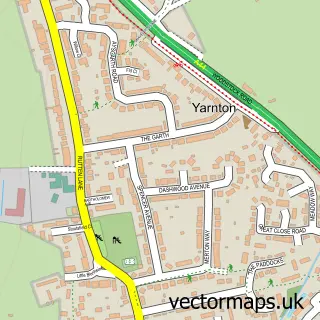 Street map sample of Yarnton, Oxfordshire