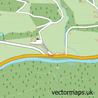 Street map sample of Yarrowford, Roxburgh, Ettrick and Lauderdale