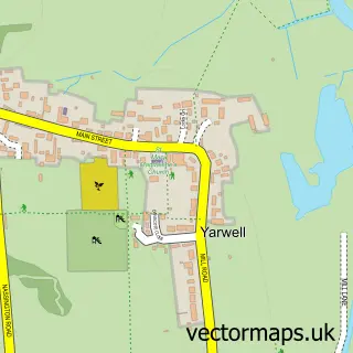 Street map sample of Yarwell, Northamptonshire