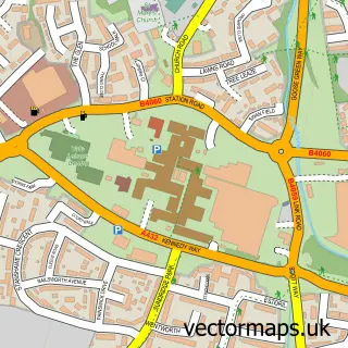 Street map sample of Yate, Gloucestershire