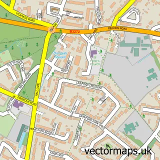 Street map sample of Yateley, Hampshire