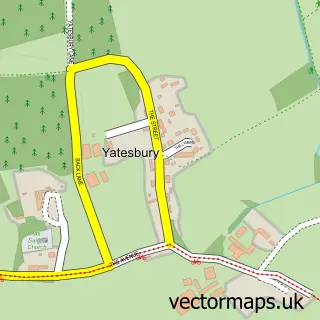 Street map sample of Yatesbury, Wiltshire