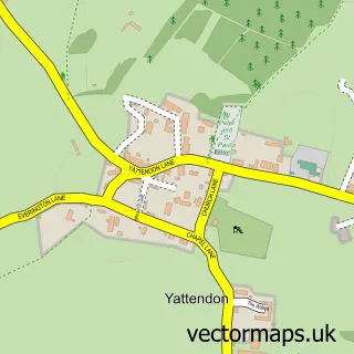 Street map sample of Yattendon, Berkshire
