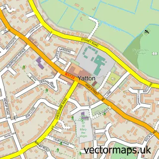 Street map sample of Yatton, Somerset