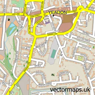 Street map sample of Yeadon, West Yorkshire