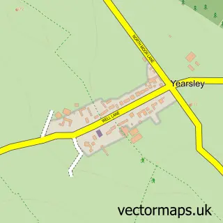 Street map sample of Yearsley, North Yorkshire