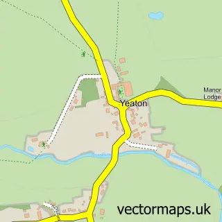 Street map sample of Yeaton, Shropshire