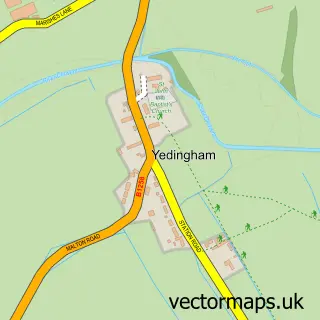 Street map sample of Yedingham, North Yorkshire