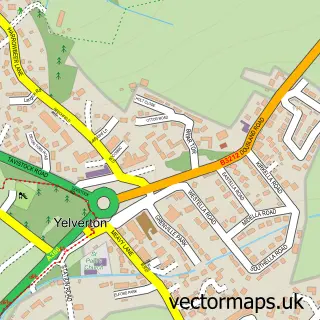Street map sample of Yelverton, Devon