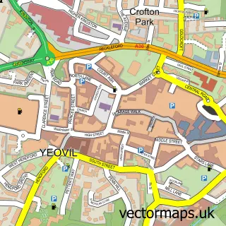 Street map sample of Yeovil, Somerset