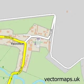 Street map sample of Yeovilton, Somerset