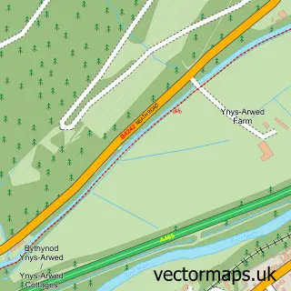 Street map sample of Ynysarwed, West Glamorgan