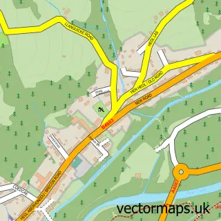 Street map sample of Ynysmeudwy, West Glamorgan