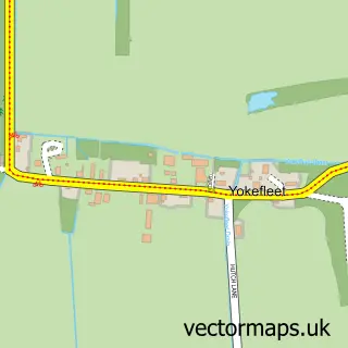 Street map sample of Yokefleet, East Riding of Yorkshire