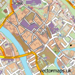 Street map sample of York, North Yorkshire