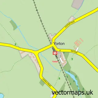 Street map sample of Yorton, Shropshire