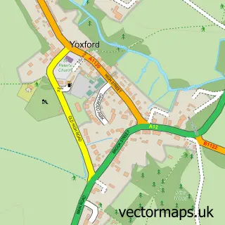 Street map sample of Yoxford, Suffolk