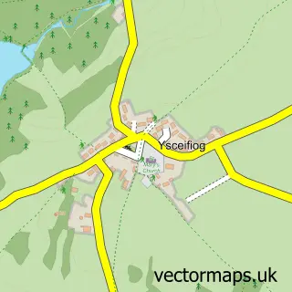 Street map sample of Ysceifiog, Clwyd
