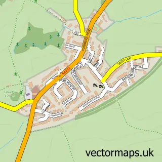 Street map sample of Ystradowen, South Glamorgan