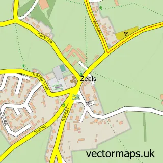 Street map sample of Zeals, Wiltshire