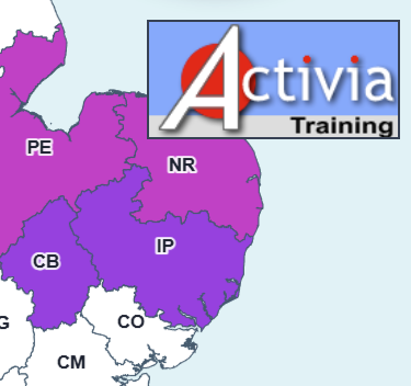 Branded image placed over a coloured map composition